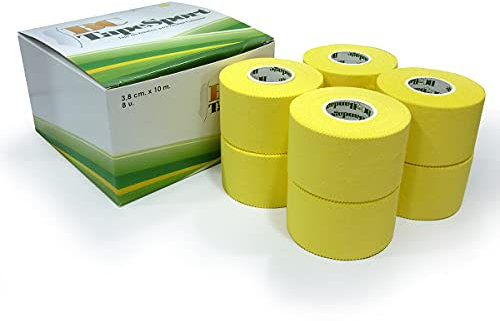 BC Sport Tape Caja de 8 rollos 3,8 x 10 (Color Amarillo)