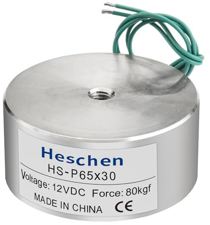 Heschen Elektromagnet Magnet Solenoid, P65/30, OD 65mm, DC12V 13W, 80kg/176lb