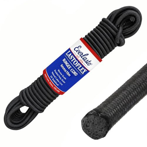 Everlasto 'Lastoflex' Bungee Cord Black 6mm x 10M