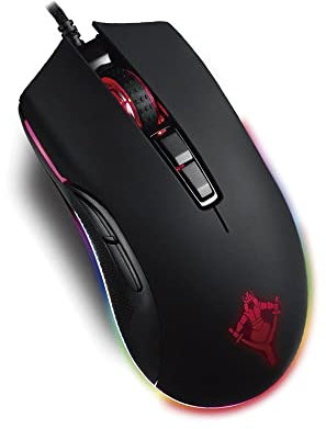 YEYIAN YMT-V70 Claymore Ratón Gaming con Cable Alto Rendimiento, Sensor aceleración 50G, 500 a 12000 dpi, RGB, Peso 109g, 7 Botones, Memoria Integrada, Compatible Solo Win - Negro