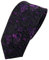 TigerTie - schmale Designer Krawatte in lila magenta schwarz grau gemustert Paisley