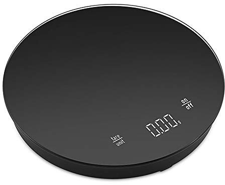 Waterproof Electronic Kitchen Scales, Sleek Black Design Easy to Keep Clean Stylish Cooking Accessory Digital LED Display, Measure Metric Or Imperial Weight and Volume for Liquids - Black