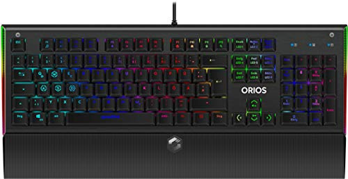 Speedlink Orios RGB Opt-Mechanical Gaming Keyboard - Gaming Tastatur mit deutschem Layout (Widerstandsfähige Metall-Oberfläche - Abnehmbare Handballenauflage - kabelgebunden), schwarz