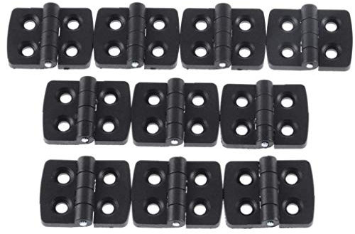 10pcs Schwarz Mini-Kunststoff-Türlager Kolben-Scharniere Kabinett-Fach-Jewellery Box Scharnier für Möbelbeschläge