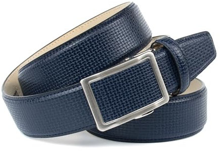 Anthoni Crown Herren Ledergürtel Gürtel, Dunkelblau, 90