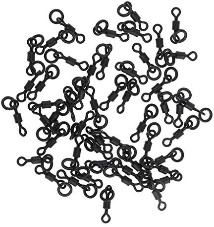 Inzopo 50 Stück Karpfenangel-Wirbel Mini Micro Hook Ring Wirbel Connector Chod Rigs – 18 mm