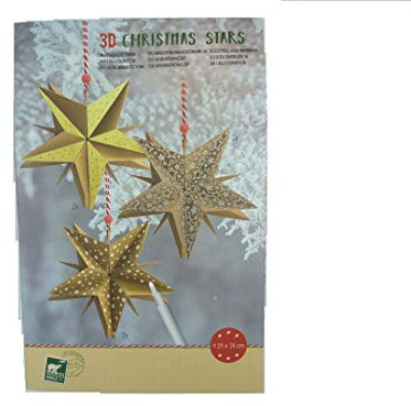 wuselwelt 368200 / 3D Weihnachtssterne Bastelset, Christbaumsterne selber basteln und gestalten