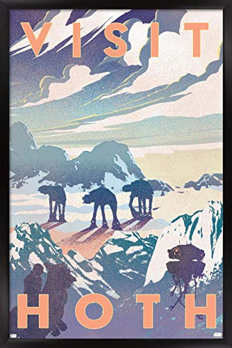 Trends International Star Wars: Hoth – Visit Hoth Wandposter, 56,8 x 86,4 cm, schwarzer Rahmen