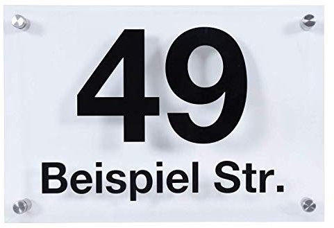 Sosenco Personalisiert Hausnummer aus Plexiglasscheibe – Hausnummerschild Plexiglas – Hausnummern Wetterfest Schilder - Acryl Transparent