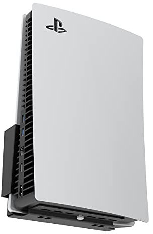 Monzlteck Support mural pour PS5 (disque et numérique), entièrement métallique à suspendre au mur, économiseur d'espace, facile à installer (noir)