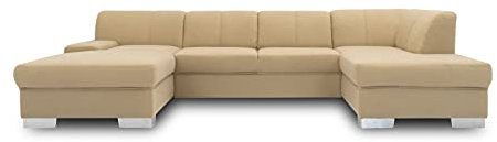 DOMO. collection Wohnlandschaft Star, Sofa in U-Form, Polstergarnitur, Couch 150 x 304 x 150 cm, in Feinstoff beige