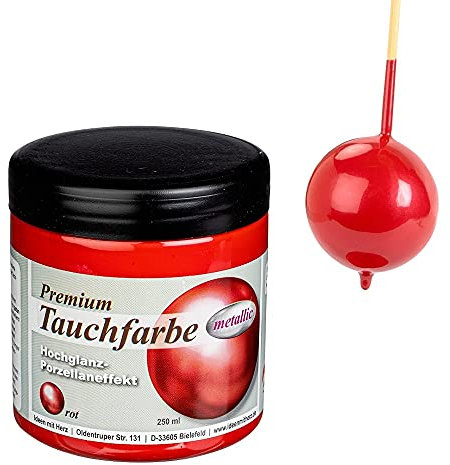 Ideen mit Herz Peinture de plongée métallisée de qualité supérieure avec effet métallique brillant | 250 ml (rouge)