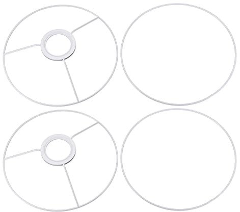 sourcing map 2 Set Lampenschirm Ring 200mm Durchm. Halter Rahmen für Lampenfassung Eisen