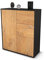 Stil.Zeit Highboard Letizia, Korpus anthrazit matt, Front Holz-Design Eiche (92x108x35cm), Push-to-Open Technik & Leichtlaufschienen
