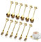 12 Pezzi Set di Posate Miste Cucchiai e Forchette, Forchetta da Dessert, Cucchiaino da Caffè in Acciaio Inox, Compresi 6 Cucchiai e 6 Forchette, per Tea Party in Cucina e Caffetterie (Oro)
