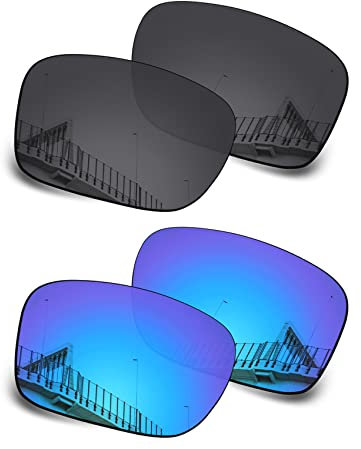 Well-aimed Ersatzgläser kompatibel mit Oakley Jupiter Squared OO9135 Sonnenbrillen - Vorteilspack 202, Schwarz + Blau Iridium, Einheitsgröße