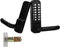 Casmer Mechanical Keypad Door Lock with Handle, Stainless Steel Keyless Entry, Waterproof Digital Outdoor Gate Combination Code Lock (Black, 1.38 inches to 2.56 inches)