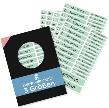130 Stück personalisierte Namensaufkleber Set-Bögen Mini/Mittel/Groß - Spülmaschine geeignet/Wasserfest/Kratzfest für Innen und Außen (Grün, Set 130 Stück)