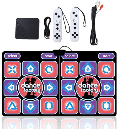 Dance Mat Games for TV Musical Electronic Dance Mats with AV Cable, Double Player Exercise Fitness Non-Slip Dance Step Pad Dancing Mat for Kids & Adults