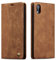 QLTYPRI Hülle für iPhone XR, Vintage Dünne Handyhülle mit Kartenfach Slot Ständer PU Ledertasche Klapphülle TPU Bumper Flip Schutzhülle Kompatibel mit iPhone XR - Braun