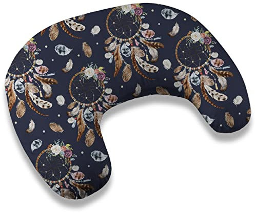Moon klein Mond Stillkissen 110cm Stillhörnchen Schwangerschaftskissen Kopfkissen Kissen zum Stillen Nursing Pillow mit abnehmbarem und waschbarem Bezug ekmTRADE (9)