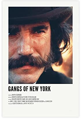 HDTS Klassisches Film-Poster, Motiv: Gangs of New York, Vintage-Leinwand, Wandkunst, Dekoration, Bild, Gemälde für Wohnzimmer, Schlafzimmer, Dekoration, Rahmen: 50 x 75 cm