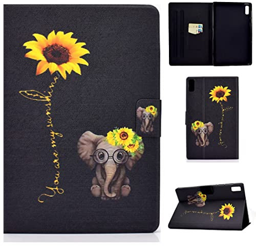 XFDSFDL® Protective Cover for Lenovo Tab M9 TB-310 (9.0 Inch) PU Leather Flip Case Elephant Pattern with Auto Wake/Sleep Built Stand Holster Wallet Device Shell 04