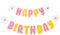 Pastell Happy Birthday Banner, Filz Happy Birthday Banner mit Blumengirlande Banner für Regenbogen Geburtstag Party Dekorationen, niedliche Geburtstagsdekorationen vorbespannt Happy Birthday Banner