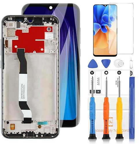 LADYSON Pantalla para Xiaomi Redmi Note 8T Reemplazo de pantalla M1908C3XG LCD Pantalla Táctil Digitalizador Asamblea con Herramientas (Marco Negro,No para Redmi Note 8)