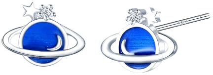 CONILOK Blau Planetarische Ohrringe Silber 925 Stecker Ohrstecker Ohrhänger Silber Damen Schmuck Ohrring Kleine Geschenke für Frauen Mädchen Freundin Mutter Geburtstag Weihnachtstag Valentinstag