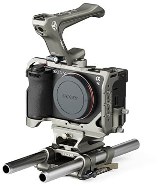 Tilta Jaula de cámara compatible con Sony a7C II / a7C R Basic Kit | Incluye placa base LWS, mango superior NATO, varillas de 15 mm y más (gris titanio)
