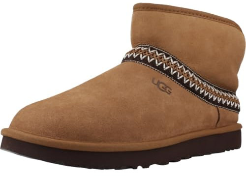UGG Classic Mini Crescent, Stivali alla Moda Donna, Chestnut, 43 EU