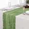 OGORI 2 Stück Tischläufer grün modern Tüll Hellgrün Boho Stil 90x300 cm, Tischläufer Abwaschbar, Küche Tisch Dekoration Tischläufer für Partys, Esszimmer ,Dessert-Tischdekoration