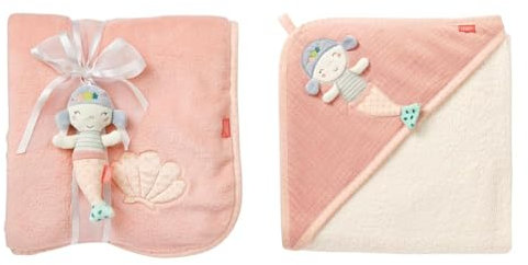 Fehn Kuscheldecke Meerjungfrau - Kuschelige Schmusedecke als Babydecke & Badetuch Baby Meerjungfrau - Badehandtuch Kinder Poncho aus Frottee