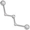 beyoutifulthings Industrial-Piercing Zickzack-Design Silber Clear Industrial-Barbell Industrial-Bar Chirurgenstahl Stab-länge 32-mm