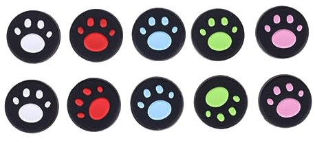 NAMOARLY 10pièces Manchons De Silicone Pour Manettes De Antidérapants Forme De Patte De Chat Améliorez De Et Protégez Vos Joysticks Blanc Rose Rouge Vert Bleu