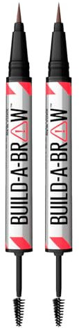 Maybelline New York Build-A-Brow Stylo à Sourcils 2en1 Imperméable avec Gel Fixateur Tenue 24h Formule Vegan Couleur 260 Brun Foncé - Lot de 2