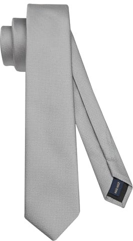 HISDERN Corbata para hombre, corbatas ajustadas grises para hombre, corbatas clásicas de seda para boda, corbata Formal delgada con caja (6cm)