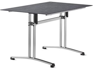 möbelando Gartentisch >5360-20< in Schiefer anthrazit, Polytec® - 120x73x80cm (BxHxT)