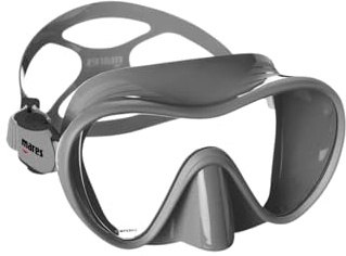 Mares Tauchmaske für Erwachsene, Unisex, tropisch, ideal zum Schnorcheln und Tauchen, rahmenlose Tauchermaske mit erweitertem Sichtfeld aus Silikon, erhältlich in verschiedenen Farben (Grau)