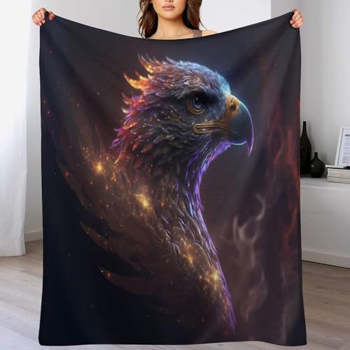 Adler Decke Flauschig, Super Warme Decke, Hochwertige Wohndecke, Weich & Komfort Flannel Decke, Wolldecke, Sofadecke, Fleecedecke, Tagesdecke(130×180cm)