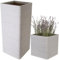 STORM TRADING GROUP Stone Effect Amalfi Square & Tall Flower Planters Ideal For Home, Balconies, Gardens, Greenhouses & Patios (2, Amalfi Square (30cm))