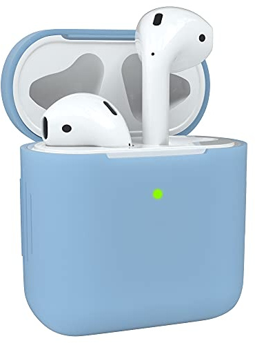 EAZY CASE - Schutzhülle für AirPods 1 & 2 Hülle Blau Silikon Case Stoßfest mit Deckel Schutz Antikratz Etui Cover rutschfeste Silikonhülle für Airpod Pro 1. / 2. Generation Silikoncase in Hellblau