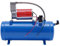 Compresseur d'air, silencieux, compresseur d'air sans huile, réservoir de 6 litres, pression 150 psi, longueur du tuyau de 3,8 m, bleu, 38 x 14 x 30 cm