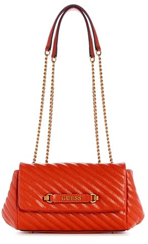 GUESS Damen Sela Umwandelbare Klappe, Crossbody-Tasche, Fuchsrot