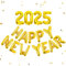 VIKY 2025 Silvester Deko Luftballon,Happy New Year Deko Ballons Gold,Neujahr Deko Folienballon für Silvester Dekoration,Silvester Party Deko Ballon Zubehör,2025 Neues Jahr Luftballons Party Dekoration