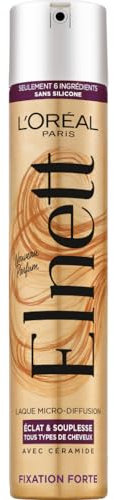 L'Oréal Paris - Laque Tenue Longue Durée 48H Indétectable - Maintien Souple Sans Résidus - Nouvelle Formule - Enrichi en Vitamine B5 - Elnett Satin - 300 ml