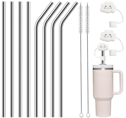 8 Pcs Metal Straws Drinking，Straw for Stanley Cup 40oz