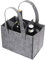PMTFUMY 1 Pack of Grey Wine Bottle Tote Bags，Felt Wine Bottle Carrier Bag for 6 Bottles ， Tote with Handle for Wine, Beer, Champagne, and Drinks