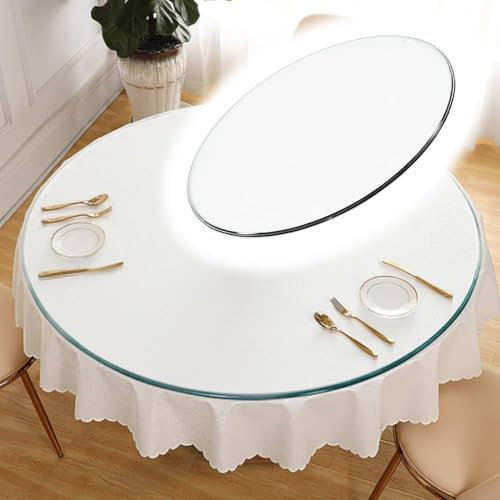 IMUNKT Cristal Redondo A Medida, Tablero Mesa Vidrio Templado Redonda, Mesa De Cristal De Repuesto, Vidrio Pulido Plana, para Mesa De Comedo, 28cm 38cm 50cm 60cm 70cm 85cm 100cm(600mm/24in)